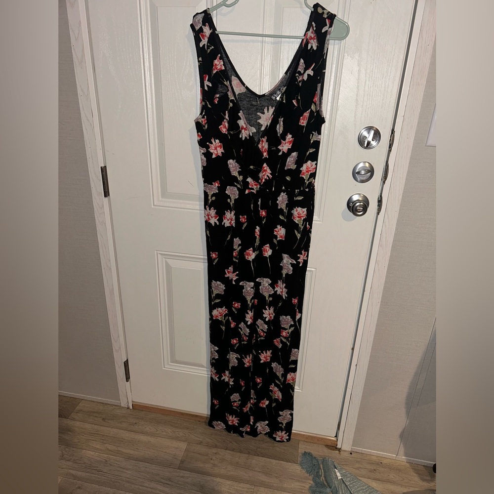 VENUS Black Floral Jumpsuit